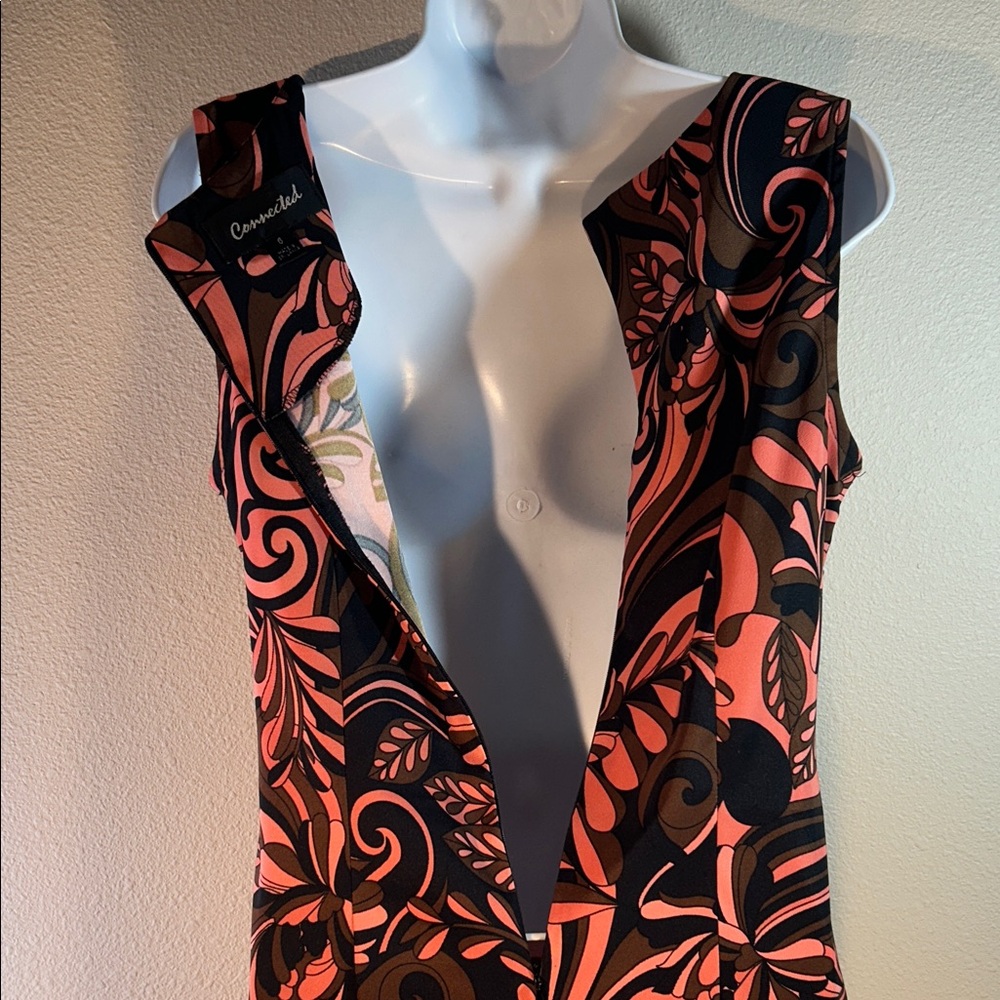 Connected Vintage Retro Patterned Dress, Size 6 - Picture 5 of 13